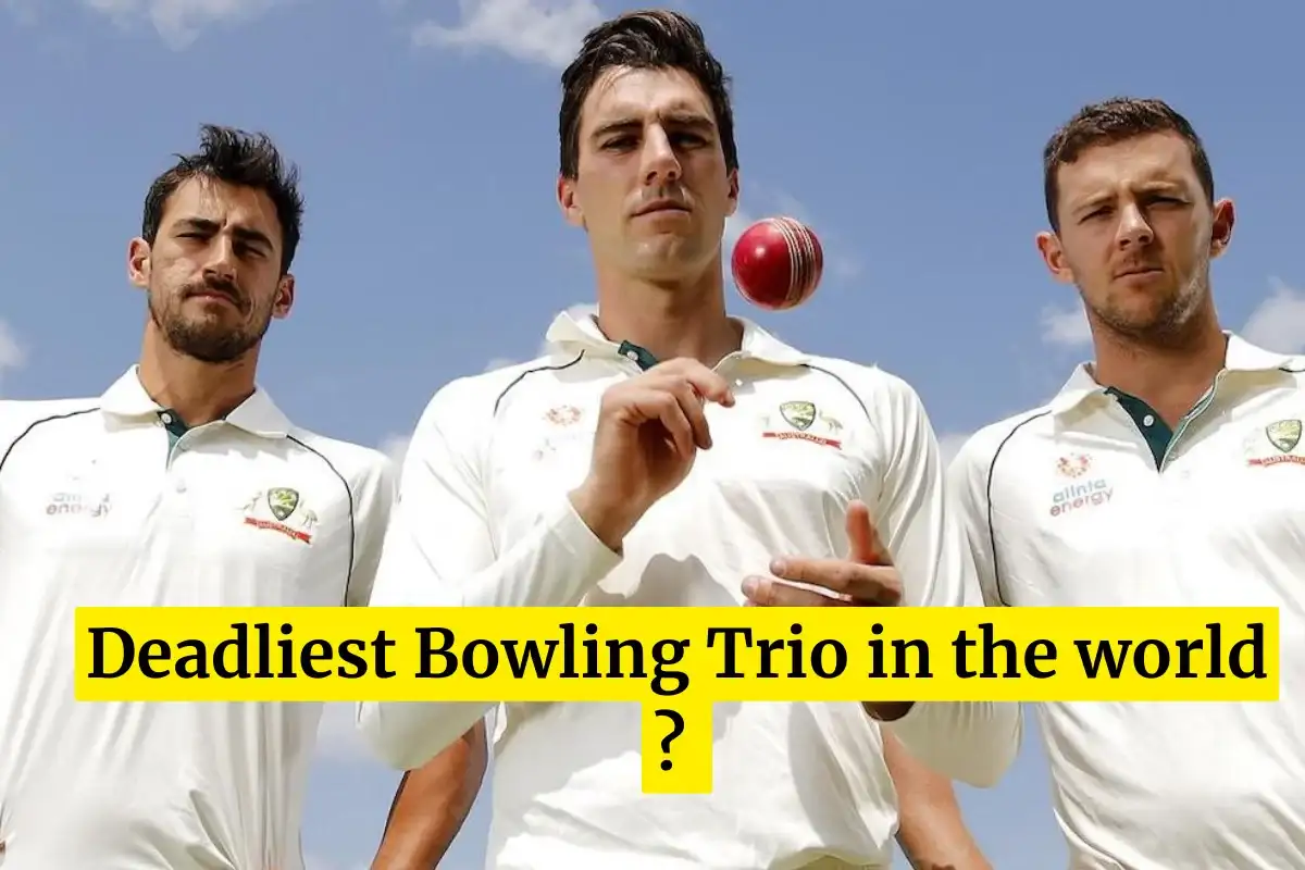 Josh Hazlewood and Mitchell Starc bowling in partnership for Australia against New Zealand.