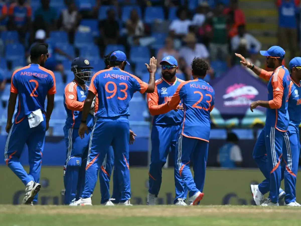 Indian Cricket Team Celebrates Wicket During T20 World Cup 2024 Match