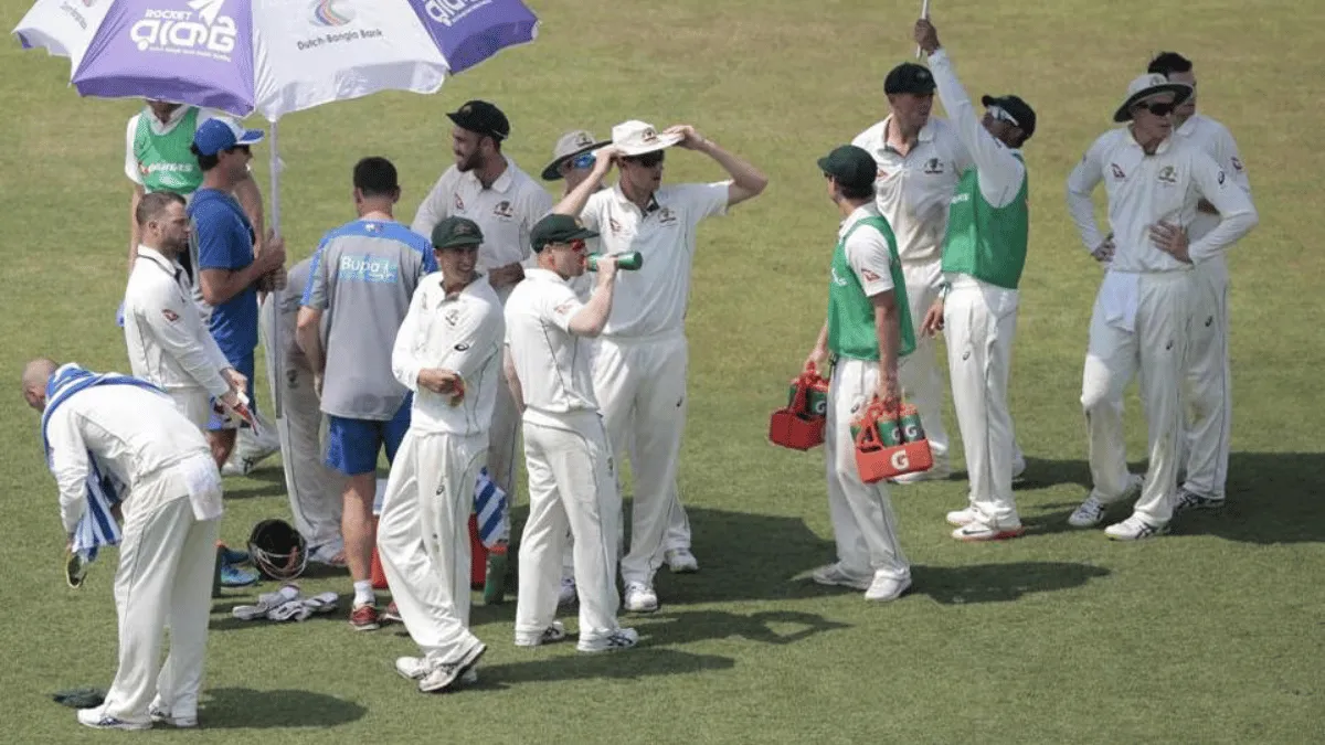 What do cricketers drink during a break?